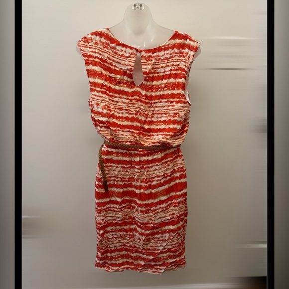 Acclaimed Belted Boho Lined Tie Dye Style Sleeveless Dress Large L - Picture 4 of 5